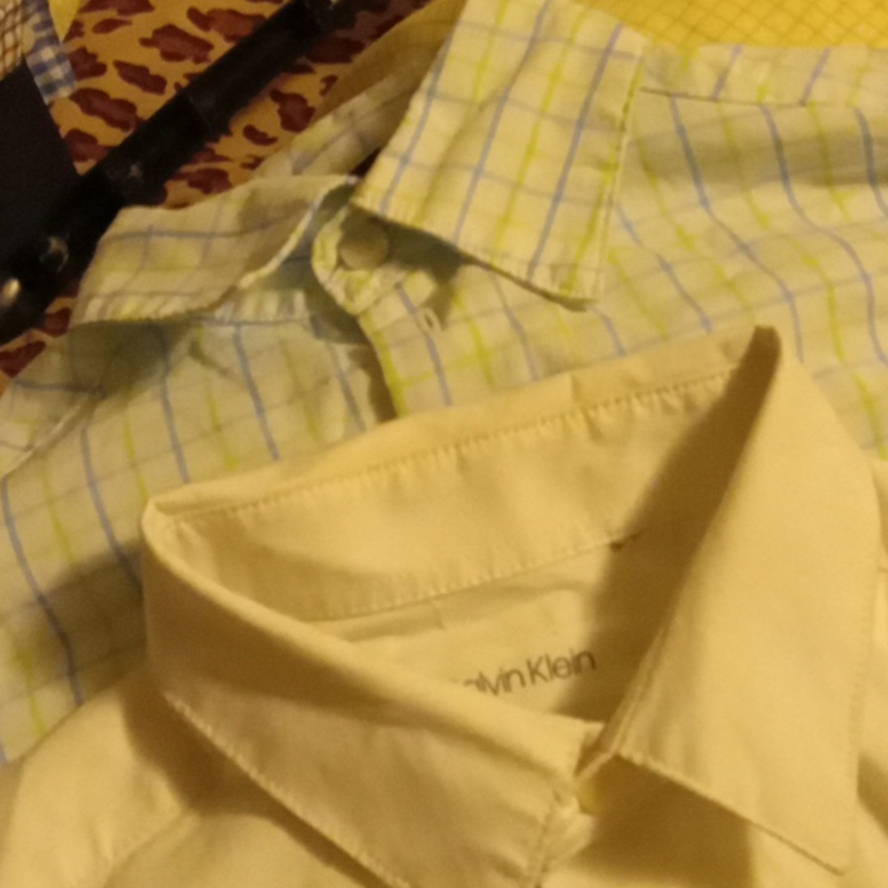 2 dress shirts, one is Calvin Klein, one is izod, size 8